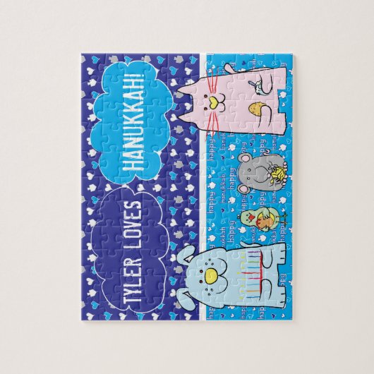 Hanukkah "PETS" Personalisiertes Puzzle (Vertikal)