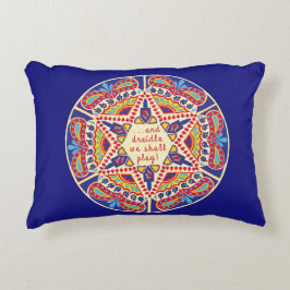 Hanukkah Pillow "Chanukah Paisley Dreidle Design" Dekokissen