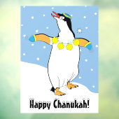 Hanukkah Pinguin im Schneefenster Fensteraufkleber (Blatt 3)