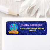 Hanukkah Plate mit Dreidels Blue Imitats Glitzer (Insitu)
