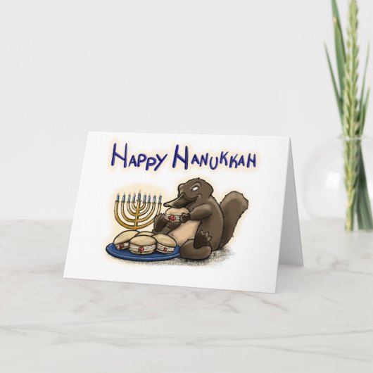 Hanukkah Platypus Karte (Vorderseite)