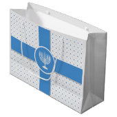 Hanukkah Polka Dot Wrapped Gift Große Geschenktüte (Vorderseite Schrägansicht)