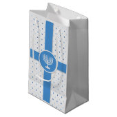Hanukkah Polka Dot Wrapped Gift Kleine Geschenktüte (Vorderseite Schrägansicht)