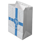 Hanukkah Polka Dot Wrapped Gift Mittlere Geschenktüte (Vorderseite Schrägansicht)