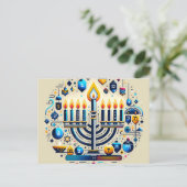 Hanukkah Postkarte (Stehend Vorderseite)