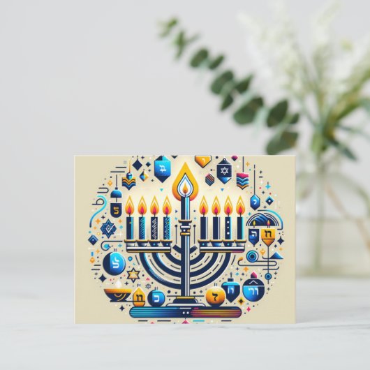 Hanukkah Postkarte (Stehend Vorderseite)