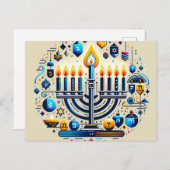 Hanukkah Postkarte (Vorne/Hinten)