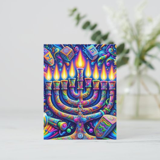 Hanukkah Postkarte (Stehend Vorderseite)