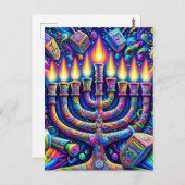 Hanukkah Postkarte (Vorne/Hinten)