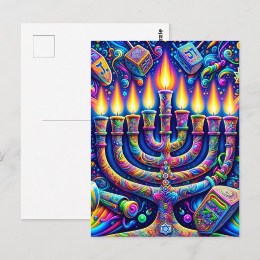 Hanukkah Postkarte (Vorne/Hinten)