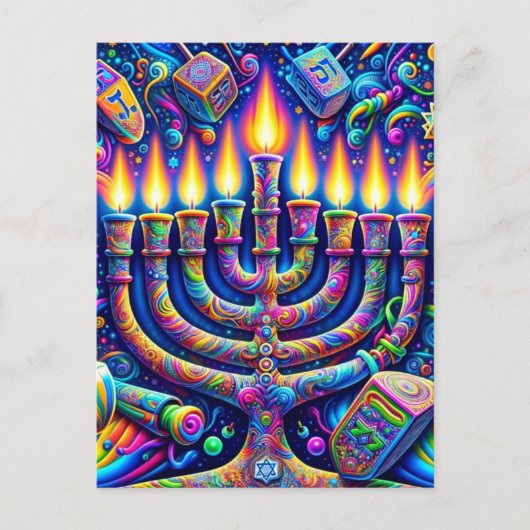 Hanukkah Postkarte (Vorderseite)
