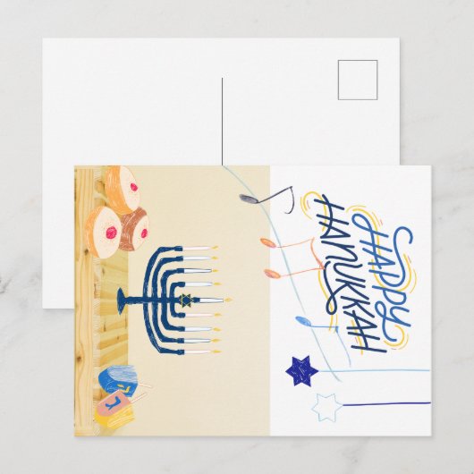 Hanukkah Postkarte (Vorne/Hinten)