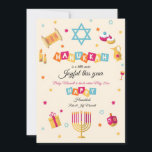 Hanukkah Pregnancy Announcement Holiday Card<br><div class="desc">A delightful Hanukkah pregnancy announcement card with all the elemente of Hanukkah, your holiday wishes, and great news! (Design vector created by freepik - www.freepik.com) The card is easy to customize with your wording, machen, machen, machen, was Mitbewohner und paper shape options. Nicht exakt what you're looking for? All our...</div>