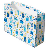 Hanukkah Presents Große Geschenktüte (Rückseite Schrägansicht)