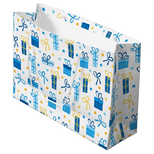 Hanukkah Presents Große Geschenktüte (Vorderseite Schrägansicht)
