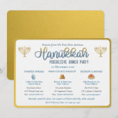 Hanukkah Progressive Dinnerparty-Einladung Einladung (Vorne/Hinten)
