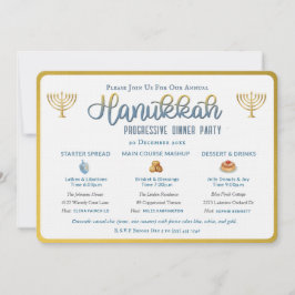 Hanukkah-Progressive-Dinnerparty-Einladung Einladung
