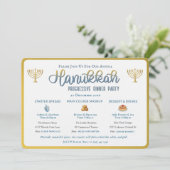 Hanukkah Progressive Dinnerparty-Einladung Einladung (Stehend Vorderseite)