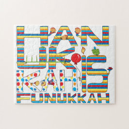 Hanukkah Puzzle für Kinder/Wh "Hanukkah ist Funukk
