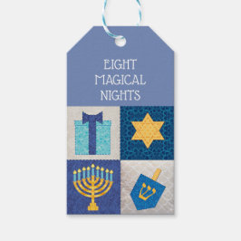 Hanukkah Quilt 8 magische Tage Geschenktasten Geschenkanhänger
