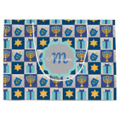 Hanukkah Quilt Personalisierte große Geschenktasch Geschenktüte (Vorderseite)
