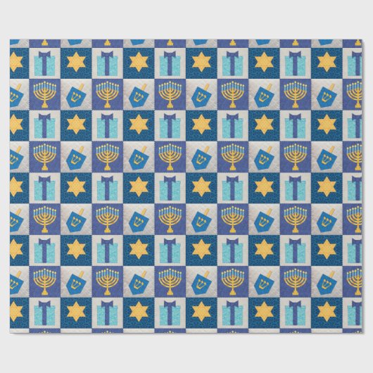 Hanukkah Quilt Wrapping Paper Geschenkpapier (Flach)