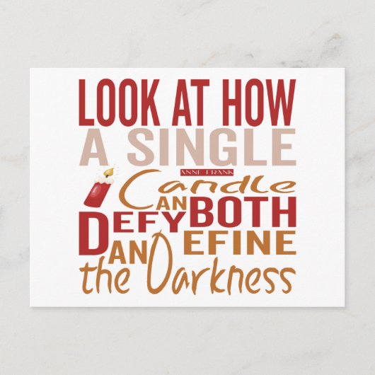 Hanukkah Quotes Ankündigungspostkarte (Vorderseite)