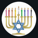 Hanukkah Rainbow Candles Gold Menorah Runder Aufkleber<br><div class="desc">Sie sehen die Lee Hiller Designs Sammlung von Zuhause und Office-Dekor,  Bekleidung,  Geschenke und Sammlerstücke. Zu den Designs zählen Lee Hiller Fotografy und Mixed Media Digital Art Collection. Sie können ihre Naturfotografie unter http://HikeOurPlanet.com/ ansehen und ihrem Wanderblog im Hot Springs Nationalpark folgen.</div>