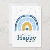HANUKKAH Rainbow Menorah Dreidel Greeting Card (Vorderseite)
