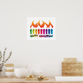 Hanukkah Rainbow Menorah Poster (Küche)