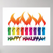 Hanukkah Rainbow Menorah Poster (Vorne)