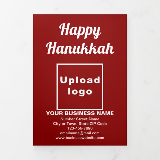 Hanukkah Red Trifold Card Dreifach Gefaltete Karte (Cover)