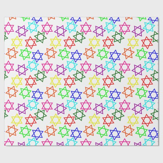 hanukkah Regenbogenstern Geschenkpapier (Flach)