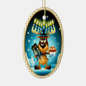 Hanukkah Reindeer Celebrates Chrismukkah Keramikornament (Rechts)