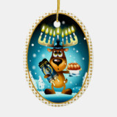 Hanukkah Reindeer Celebrates Chrismukkah Keramikornament (Vorne)