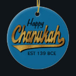 Hanukkah "Retro Happy Chanukah"/Circle Ornament<br><div class="desc">Hanukkah "Retro Happy Chanukah"/Circle Ornament. (2 Seiten) Personalisieren Sie durch das Löschen von "Happy" und "Stephen" vor und hinter dem Ornament. Dann geben Sie Ihre eigenen Schriftart mit der gewünschten Farbe, Größe und Stil ein. Danke, dass ihr angehalten und vorbeigekommen seid! Viel geschätzt! Happy Chanukah/Hanukkah! Halte einmalige Familien-Erinnerungen auf diesem...</div>