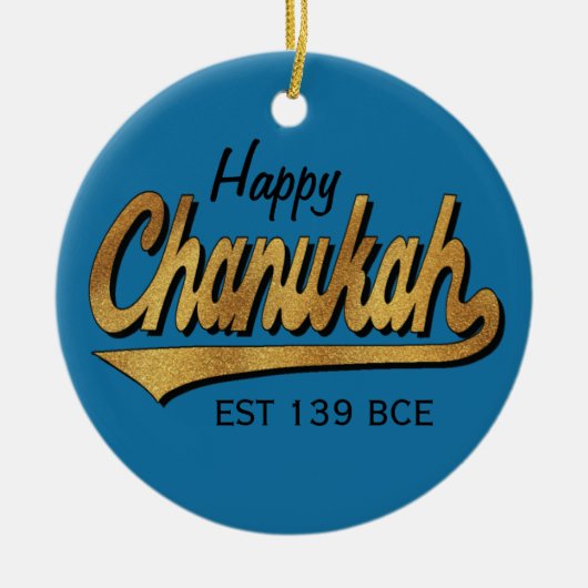Hanukkah "Retro Happy Chanukah"/Circle Ornament (Vorne)