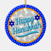 Hanukkah - Retro Moderne Formen Keramik Ornament (Vorne)