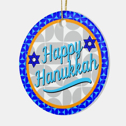 Hanukkah - Retro Moderne Formen Keramik Ornament (Links)