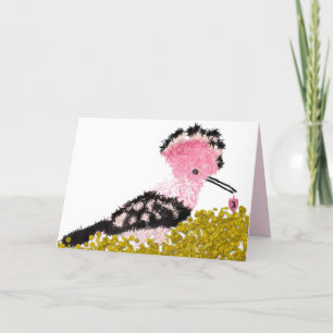 Hanukkah rosa dreiel gelt und hoopoe feiertagskarte