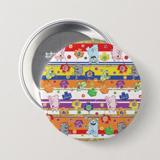 Hanukkah Round Button, Maus und Freunde Button (Vorne & Hinten)