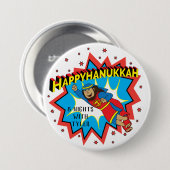 Hanukkah Round Button, Personalize Judah Maccabee Button (Vorne & Hinten)