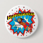 Hanukkah Round Button, Personalize Judah Maccabee Button (Vorderseite)
