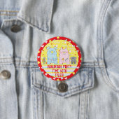 Hanukkah Round Button, Personalize Mouse & Friends Button (Beispiel)