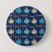 Hanukkah Round Buttons Extravagant Shmancey Dreide (Vorderseite)