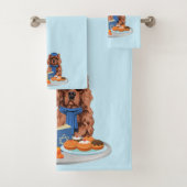 Hanukkah Ruby Cavalier King Charles Spaniel Badhandtuch Set (Insitu)