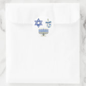 Hanukkah Runder Aufkleber (Tasche)