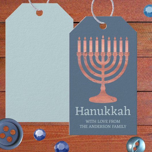 Hanukkah Rustic Menorah Fun Whimsical Modern Geschenkanhänger