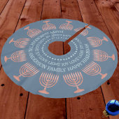Hanukkah Rustic Menorah Niedlich Blue Chrismukkah Polyester Weihnachtsbaumdecke