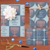 Hanukkah Rustikale Menorah Niedlich für Kinder Geschenkpapier Set